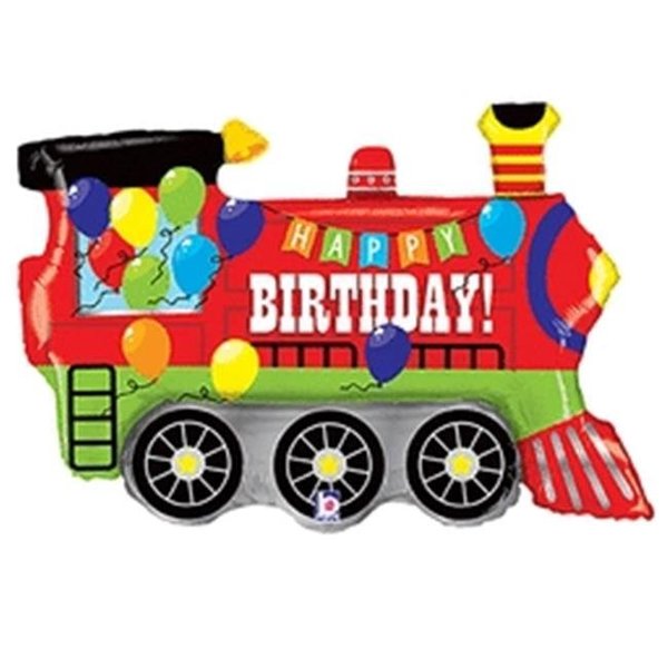 Betallic Betallic 86620 37 in. Birthday Party Train Shape Flat Balloon 86620